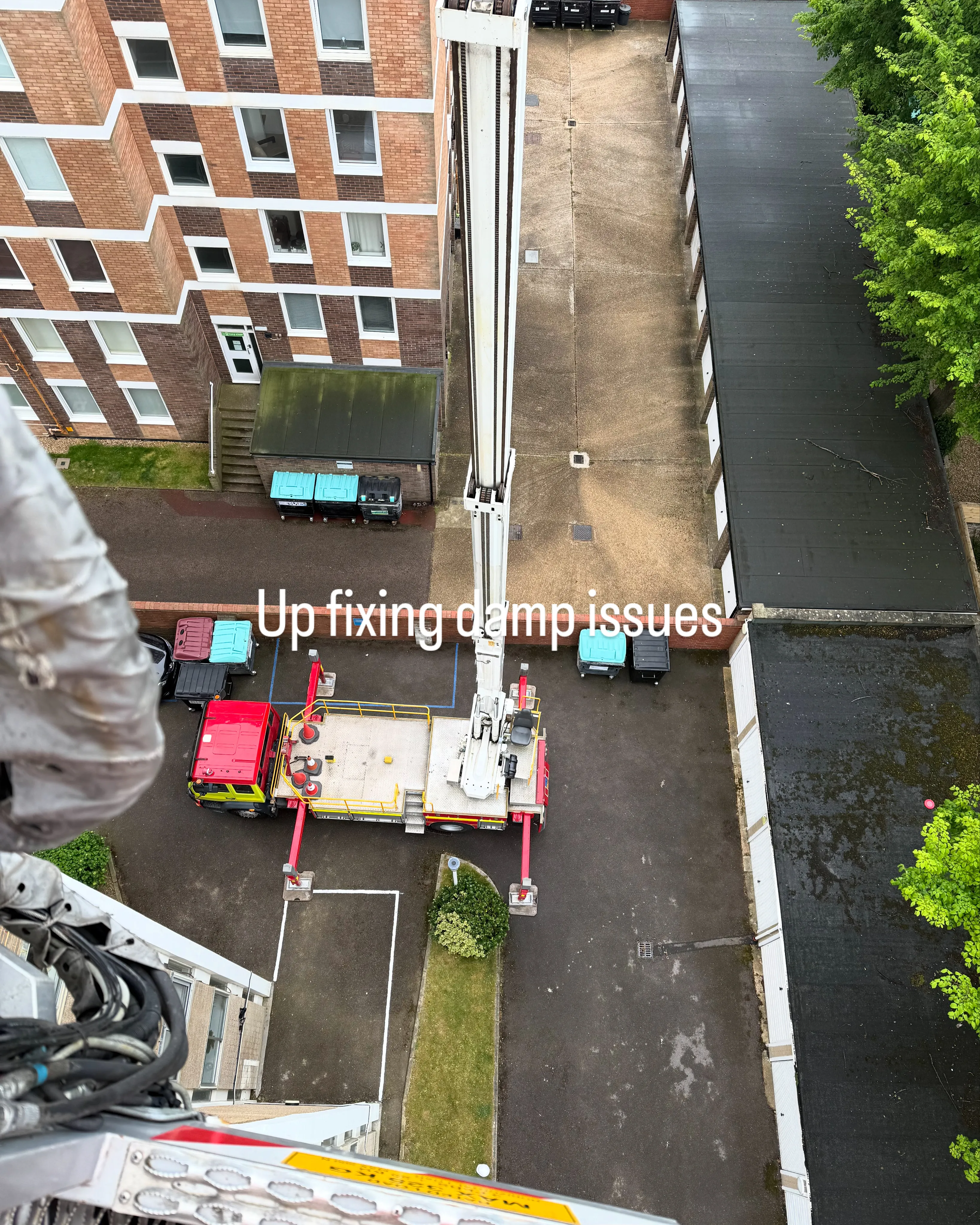 An aerial view of a construction site in a city.